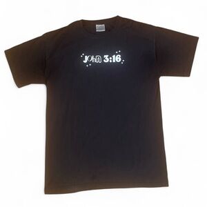 John 3:16 🕊️ God Loved Us So Much 
Black Basic Men’s Medium Tee 100% Cotton